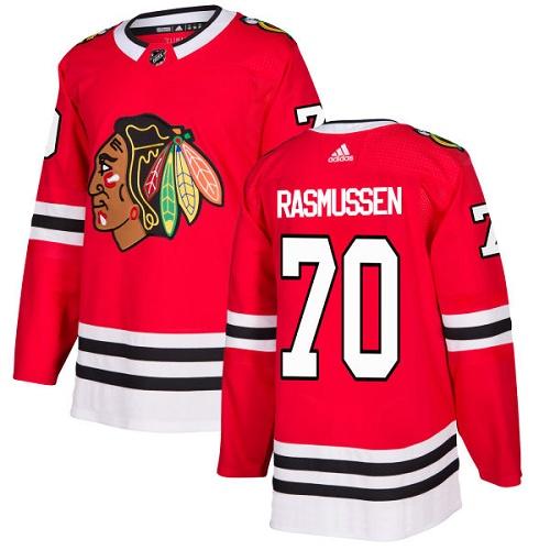 Adidas Men Chicago Blackhawks #70 Dennis Rasmussen Red Home Authentic Stitched NHL Jersey->chicago blackhawks->NHL Jersey
